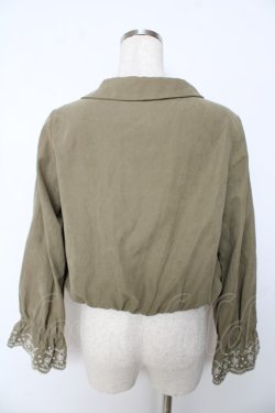 画像2: axes femme / 袖刺繍ZIPジャケット M カーキ Y-25-10-16-079-AX-JA-SZ-ZY