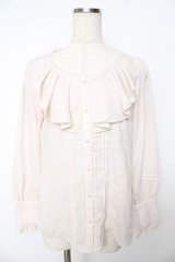 axes femme / シャボ付きラッフルブラウス M 生成り Y-25-10-16-082-AX-BL-SZ-ZY