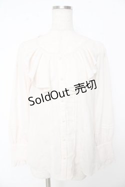 画像1: axes femme / シャボ付きラッフルブラウス M 生成り Y-25-10-16-082-AX-BL-SZ-ZI