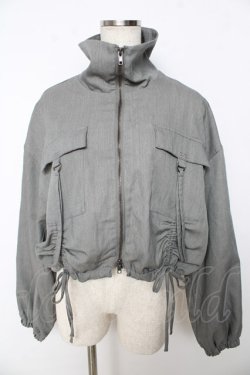 画像1: axes femme / ギャザーデザインブルゾン F グレー Y-25-10-16-091-AX-TO-SZ-ZY