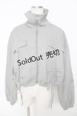 画像1: axes femme / ギャザーデザインブルゾン F グレー Y-25-10-16-091-AX-TO-SZ-ZI