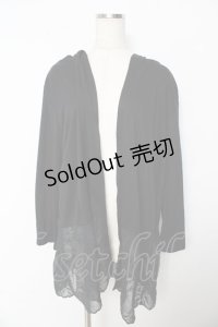 axes femme / フード付UVカットロングカーディガン F 黒 Y-25-10-16-094-AX-TO-SZ-ZI