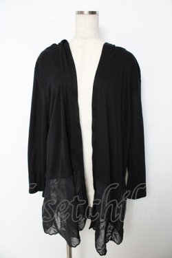 画像1: axes femme / フード付UVカットロングカーディガン F 黒 Y-25-10-16-094-AX-TO-SZ-ZY