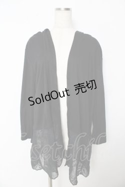 画像1: axes femme / フード付UVカットロングカーディガン F 黒 Y-25-10-16-094-AX-TO-SZ-ZI