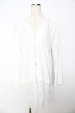 画像1: axes femme / フード付UVカットロングカーディガン F 白 Y-25-10-16-095-AX-TO-SZ-ZY