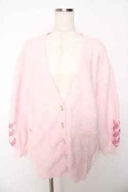 画像1: Amavel / レースUPふわふわシャギーカーディガン F ピンク Y-25-10-16-099-CA-TO-SZ-ZY