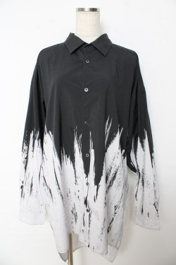画像1: CIVARIZE / Tipsyバイカラーロングシャツ 46 ブラック Y-25-10-16-100-GO-BL-SZ-ZY
