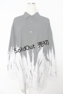 画像1: CIVARIZE / Tipsyバイカラーロングシャツ 46 ブラック Y-25-10-16-100-GO-BL-SZ-ZY