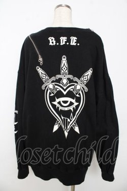 画像2: REFLEM / アシンメトリーZIPプルオーバースウェットシャツ F ブラック Y-25-10-16-101-PU-TO-SZ-ZY