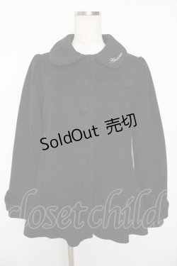 画像1: axes femme POETIQUE / バックリボン襟ショートコート M 黒 Y-25-10-16-108-AX-CO-SZ-ZY