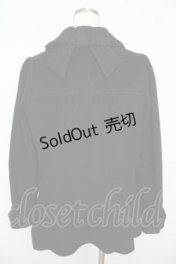 画像2: axes femme POETIQUE / バックリボン襟ショートコート M 黒 Y-25-10-16-108-AX-CO-SZ-ZY