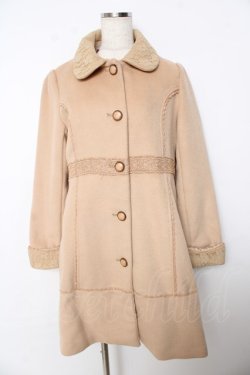 画像1: axes femme / レース使いコート M ベージュ Y-25-10-16-110-AX-CO-SZ-ZY