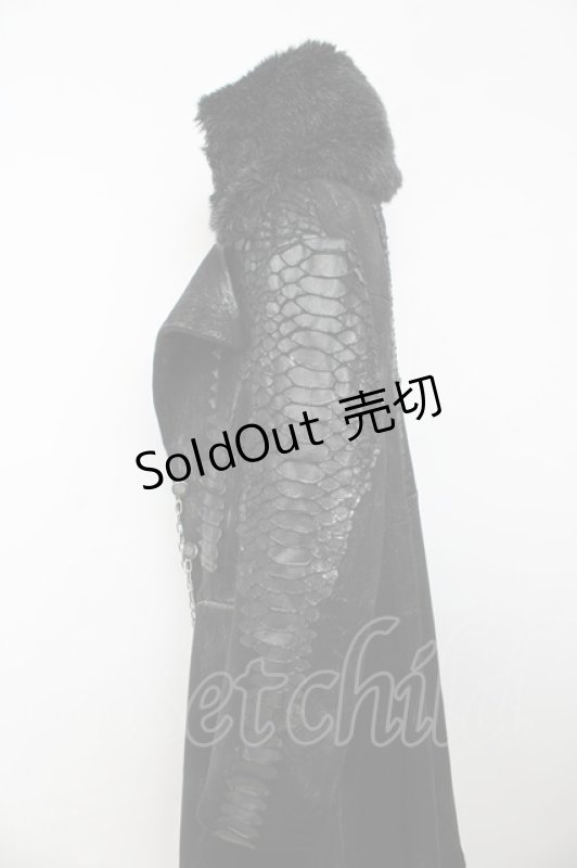画像4: h.NAOTO / ドラゴンレザーロングジャケット F ブラック Y-25-10-16-111-HN-CO-SZ-ZY (4)