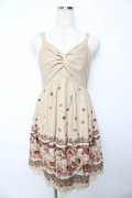 axes femme / 花柄パネルチュニック M ベージュ Y-25-10-16-116-AX-OP-SZ-ZY