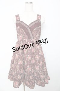 axes femme / ローズブーケ柄チュニック M ワイん Y-25-10-16-118-AX-OP-SZ-ZI