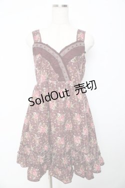 画像1: axes femme / ローズブーケ柄チュニック M ワイん Y-25-10-16-118-AX-OP-SZ-ZI