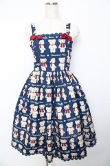 axes femme kawaii / フラッフィベアジャンスカ M 紺 Y-25-10-16-119-AX-OP-SZ-ZY