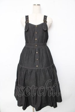 画像1: axes femme POETIQUE / ティアードロングワンピース M 黒 Y-25-10-16-122-AX-OP-SZ-ZY