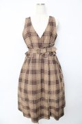 axes femme / タータンチェックワンピース M 茶 Y-25-10-16-123-AX-OP-SZ-ZY