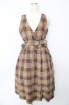 画像1: axes femme / タータンチェックワンピース M 茶 Y-25-10-16-123-AX-OP-SZ-ZI (1)