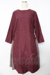 axes femme / 切替ワンピース  ワイン×グレー Y-25-10-16-126-AX-OP-SZ-ZI