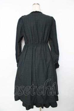 画像2: axes femme / ブローチ付ブロッキングワンピース M グリーン Y-25-10-16-127-AX-OP-SZ-ZY