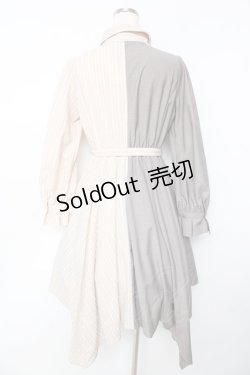 画像2: axes femme / バイカラー長袖ワンピ M ベージュ Y-25-10-16-128-AX-OP-SZ-ZI