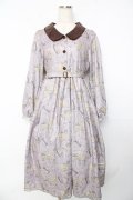 axes femme / アンティーク柄ワンピース M モーヴ Y-25-10-16-129-AX-OP-SZ-ZY