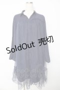 axes femme / チュール重ねチュニック M 紺 Y-25-10-16-130-AX-OP-SZ-ZI