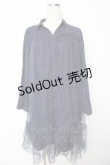 axes femme / チュール重ねチュニック M 紺 Y-25-10-16-130-AX-OP-SZ-ZI