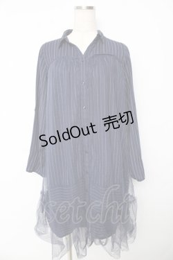 画像1: axes femme / チュール重ねチュニック M 紺 Y-25-10-16-130-AX-OP-SZ-ZI