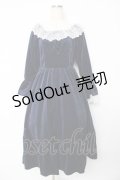 axes femme / パゴタ袖ベロアワンピース F 紺 Y-25-10-16-131-AX-OP-SZ-ZY