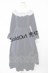 axes femme / パゴタ袖ベロアワンピース F 紺 Y-25-10-16-131-AX-OP-SZ-ZY