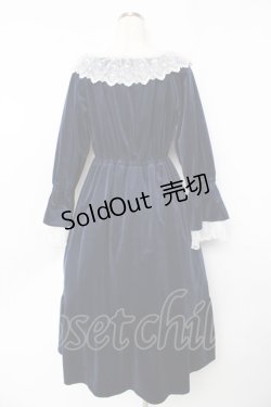 画像2: axes femme / パゴタ袖ベロアワンピース F 紺 Y-25-10-16-131-AX-OP-SZ-ZY