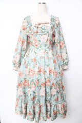 axes femme / ブルームフラワー柄ワンピース F グリーン Y-25-10-16-132-AX-OP-SZ-ZI