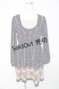 axes femme / ローズニットワンピース  紺 Y-25-10-16-135-AX-OP-SZ-ZI