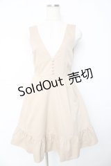 axes femme POETIQUE / 【多屋来夢コラボ】ピンタックフリルジャンスカ M ベージュ Y-25-10-16-141-AX-OP-SZ-ZI