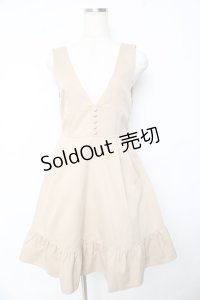 axes femme POETIQUE / 【多屋来夢コラボ】ピンタックフリルジャンスカ M ベージュ Y-25-10-16-141-AX-OP-SZ-ZI