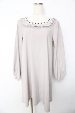 画像1: Amavel / はしごレースリボンAラインワンピース M グレー Y-25-10-16-143-CA-OP-SZ-ZI (1)
