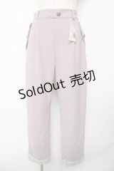 axes femme / 裾チェックテーパードパンツ M グレージュ Y-25-10-16-149-AX-PA-SZ-ZY