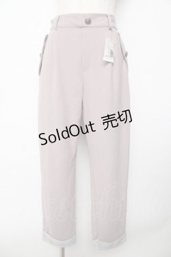 画像1: axes femme / 裾チェックテーパードパンツ M グレージュ Y-25-10-16-149-AX-PA-SZ-ZY