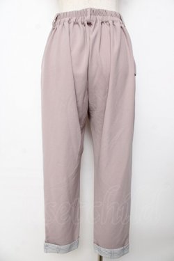 画像2: axes femme / 裾チェックテーパードパンツ M グレージュ Y-25-10-16-149-AX-PA-SZ-ZY