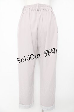 画像2: axes femme / 裾チェックテーパードパンツ M グレージュ Y-25-10-16-149-AX-PA-SZ-ZY