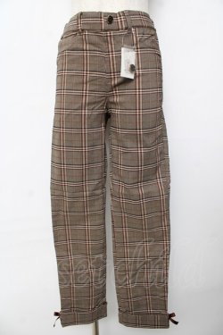 画像1: axes femme / 裾レースアップ裏起毛レギパン L 茶 Y-25-10-16-150-AX-PA-SZ-ZY