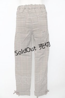 画像2: axes femme / 裾レースアップ裏起毛レギパン L 茶 Y-25-10-16-150-AX-PA-SZ-ZY