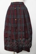 axes femme / フロッキーチェックスカート M ワイン Y-25-10-16-151-AX-SK-SZ-ZY