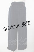 axes femme / 裾釦起毛チェックワイドパンツ M 紺 Y-25-10-16-153-AX-PA-SZ-ZY