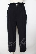 axes femme / フリル使いリボン付きパンツ M 紺 Y-25-10-16-154-AX-PA-SZ-ZY