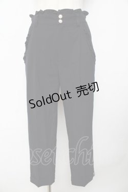 画像1: axes femme / フリル使いリボン付きパンツ M 紺 Y-25-10-16-154-AX-PA-SZ-ZI