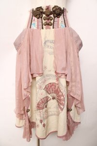 Ozz oneste / 花霞の夢スカート  ピンク Y-25-10-16-155-OO-SK-SZ-ZI